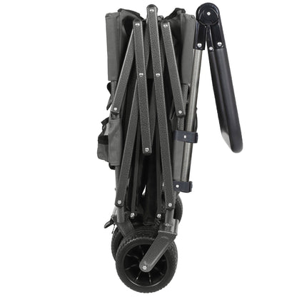 Folding Wagon Cart with Bench Seat & Canopy, 500lbs Capacity