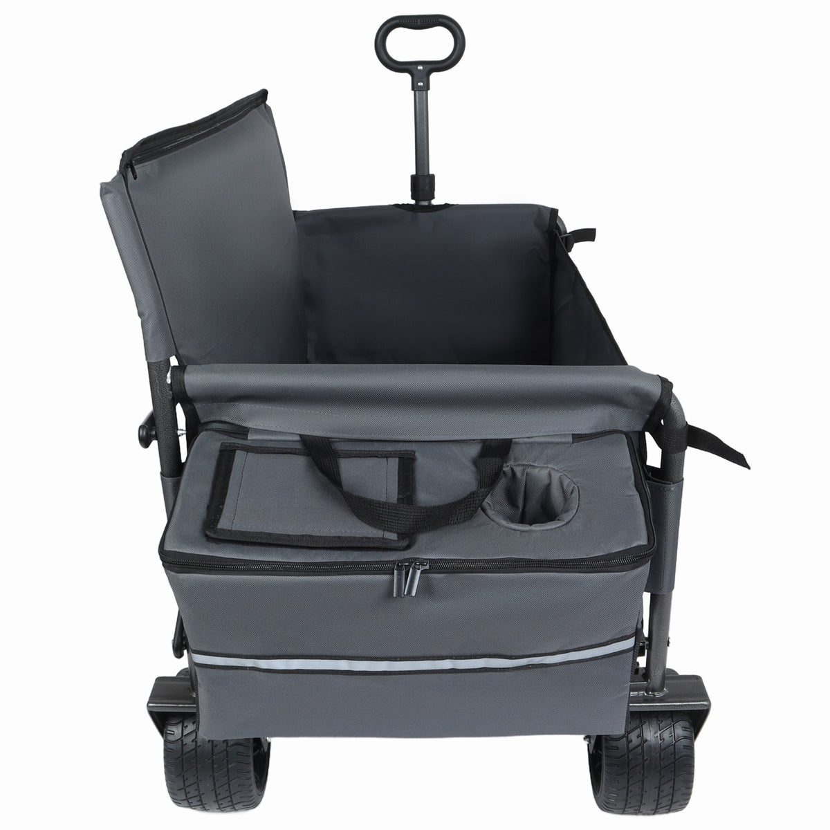 3-in-1 Folding Wagon Cart with Bench Seat, patent protection- Includes 1 ice pack, 500lbs Heavy-Duty Utility Wagon, 180L