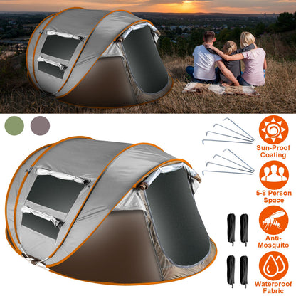 Pop Up Tent 5-8 Person Instant Setup Waterproof Camping Tent