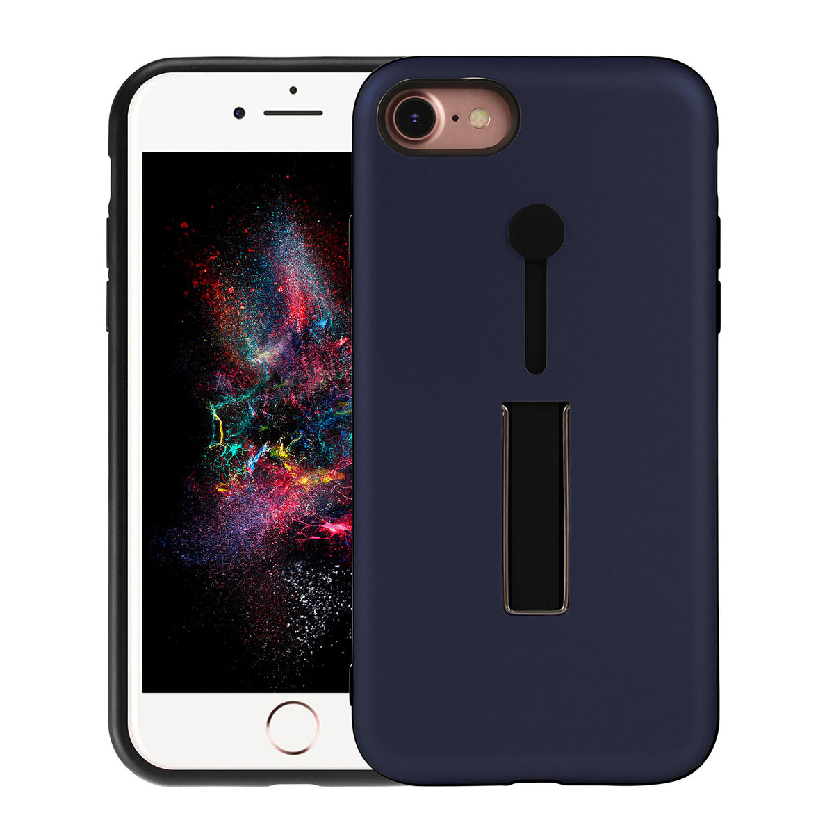 iPhone 8 Case with Finger Strap and Kickstand