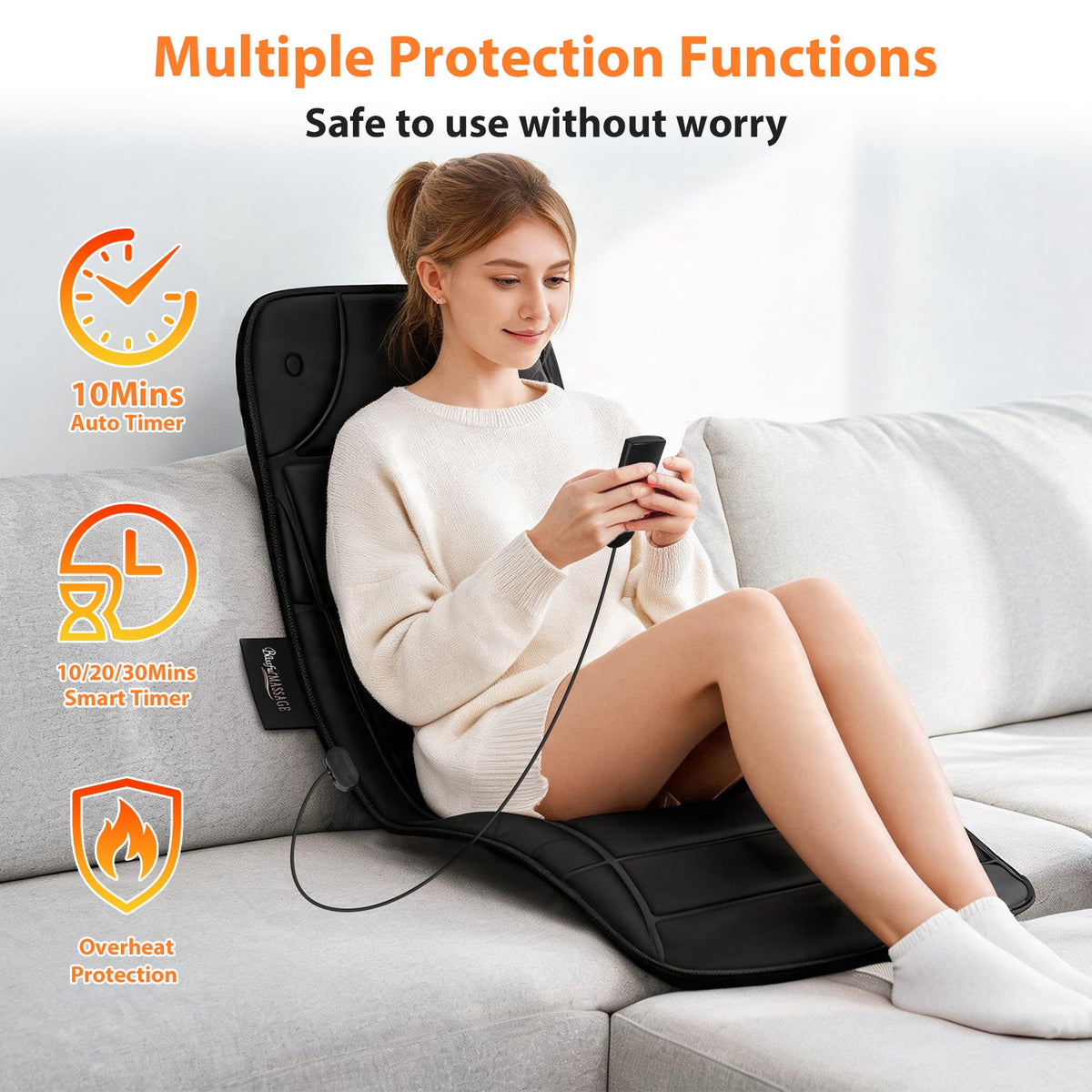 Full Body Vibration Massage Mat with Heat & 10 Motors