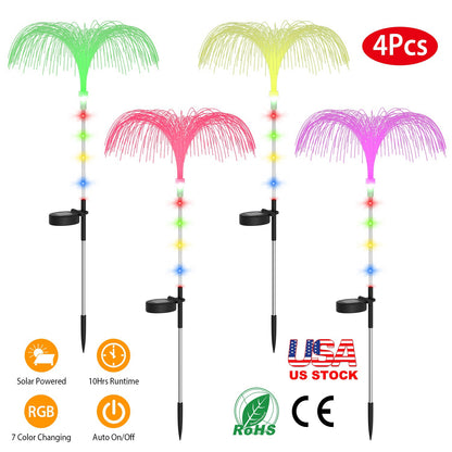 Solar Jellyfish Garden Lights 4-Pack with Color Changing LEDs