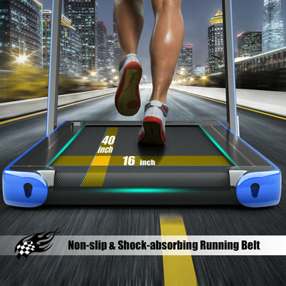 2-in-1 Folding Treadmill with Dual Display and Remote Control