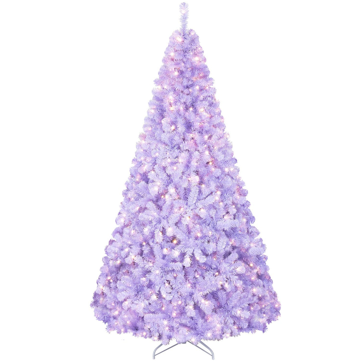 6 FT Light Purple Pre-Lit Peacock Blue Christmas Tree with 250 Warm White LED Lights