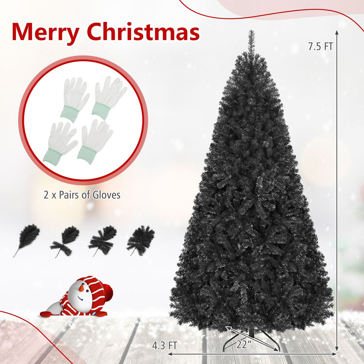 7.5 Feet Hinged Artificial Halloween Christmas Tree