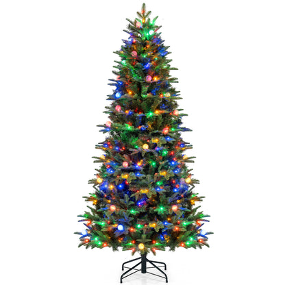 8 FT Pre-Lit Artificial Christmas Tree with Globe LED Lights