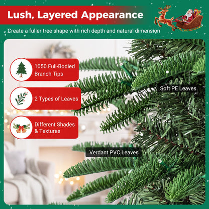 6 FT Pre-Lit Artificial Christmas Tree with 3 Gift Boxes and 780 Lush Branch Tips