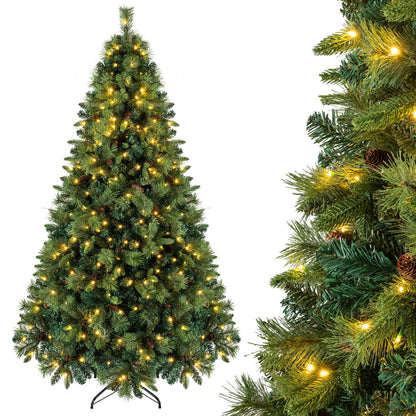 8 FT Pre-Lit Artificial Christmas Tree with 310/400/515 Warm White LED Lights and 8