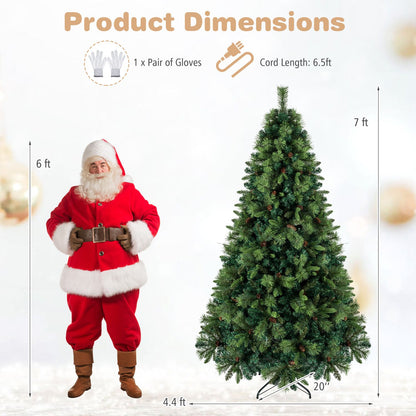 8 FT Pre-Lit Artificial Christmas Tree with 310/400/515 Warm White LED Lights and 8