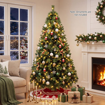 8 FT Pre-Lit Artificial Christmas Tree with 310/400/515 Warm White LED Lights and 8