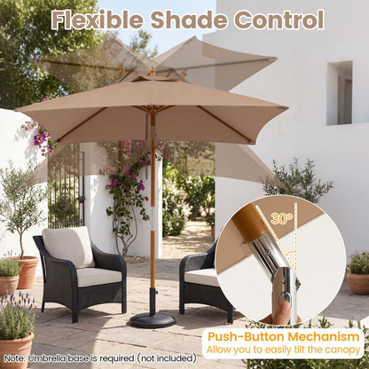 Rectangular Patio Umbrella 7ft with Adjustable Tilt