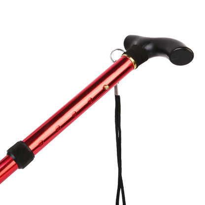 Walking Cane Aluminum Alloy Walking Stick Adjustable Folding Travel Hiking Stick Anti-Slip