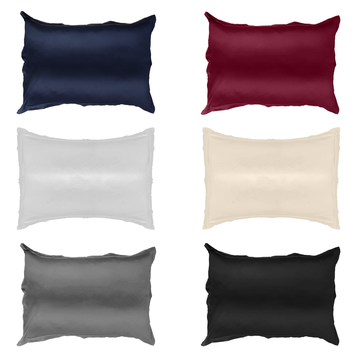 Satin Pillowcases King Size Set of 2 - White