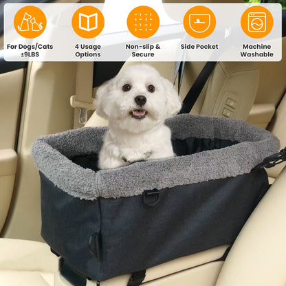 Small Dog Car Seat with Harness for Pets Up to 9 LBS