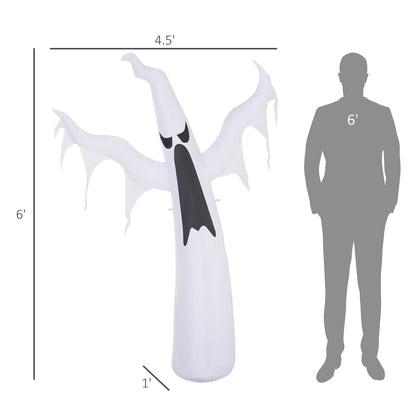 6 FT Halloween Inflatable Ghost with LED Lights