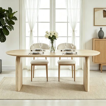Upholstered Dining Chairs Set of 2 with Curved Back