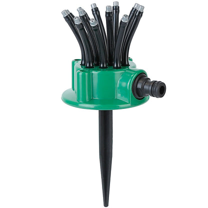 12-Tube Automatic Lawn Sprinkler with 360° Rotation