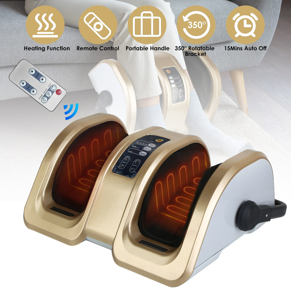 Shiatsu Foot Massager with Heating and Auto Modes