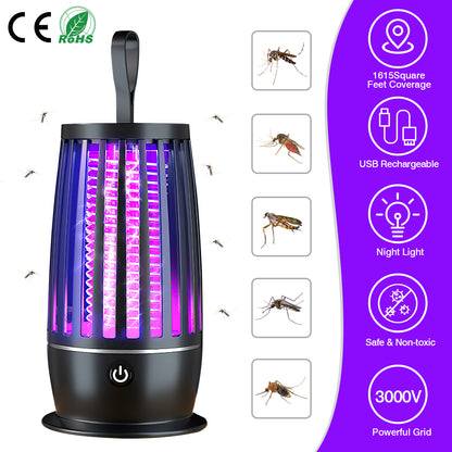 Rechargeable Bug Zapper with UV Light & Night Light