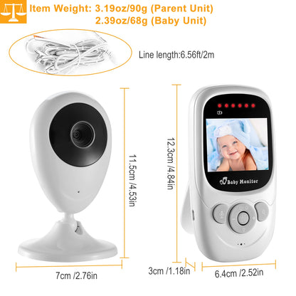 Video Baby Monitor with 2.4" LCD Screen and Night Vision