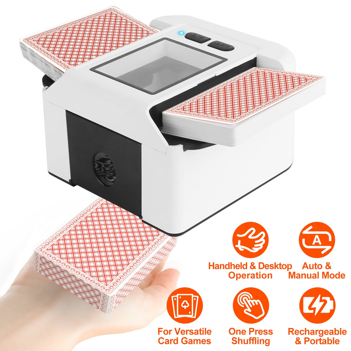 Automatic Card Shuffler 2 Deck Rechargeable Electric