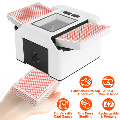 Automatic Card Shuffler 2 Deck Rechargeable Electric