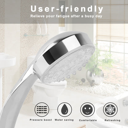 LED Color-Changing Handheld Shower Head with Hydropower