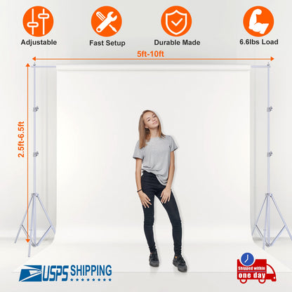 Backdrop Stand 6.5x10ft Adjustable Photography Support System