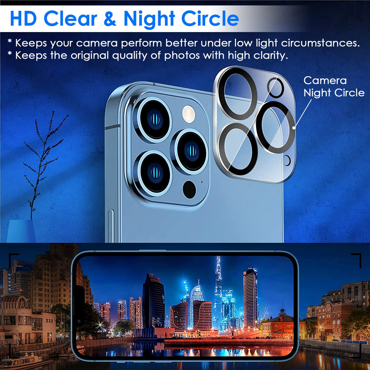 Camera Lens Protector for iPhone 12/13/14 - 9H Tempered Glass