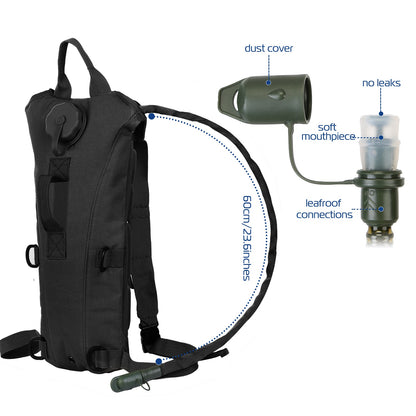Tactical Hydration Pack with 3L Water Bladder