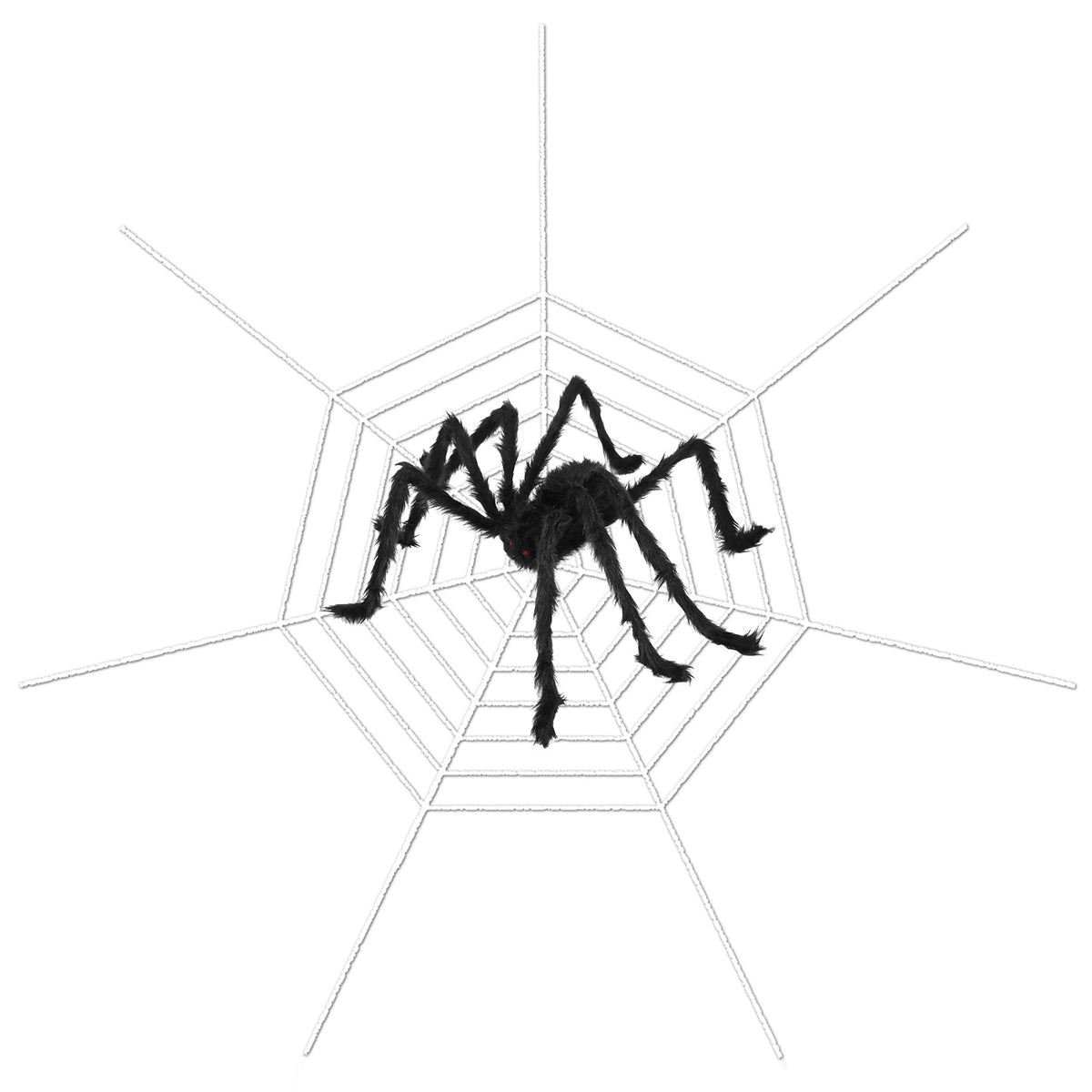 Giant Halloween Spider Decoration with 126" Spider Web Set