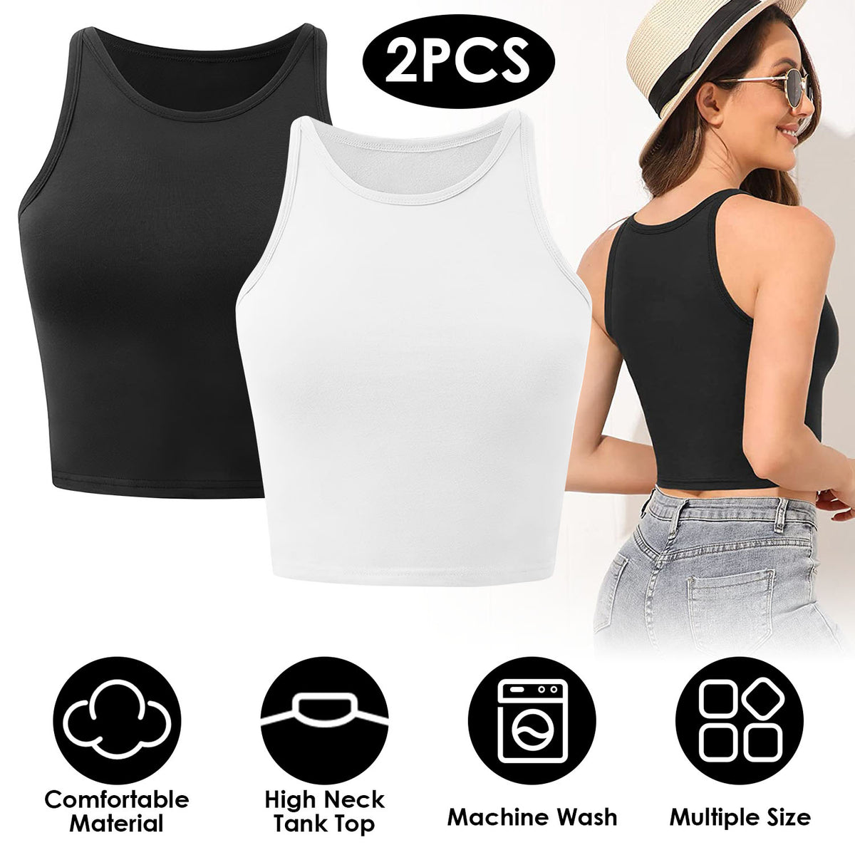 Women Sleeveless Cropped Tank Top