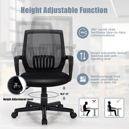 Mid-Back Mesh Office Chair with Lumbar Support