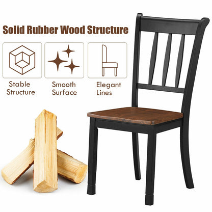 Spindle Back Wood Dining Chairs - Set of 2
