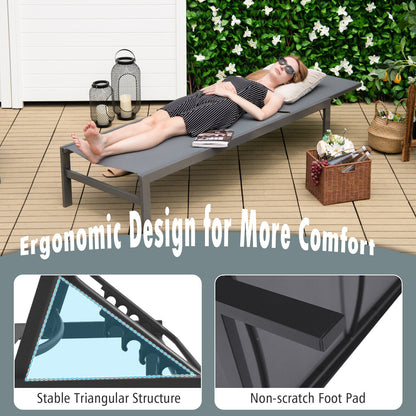6-Position Adjustable Chaise Lounge Chair with Aluminum Frame