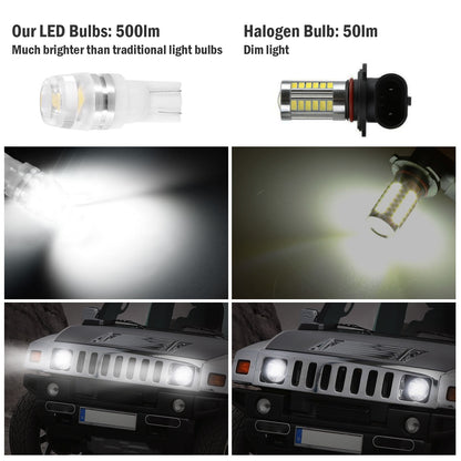 T10 LED Car Light Bulbs 20-Pack 6500K White 500lm Interior