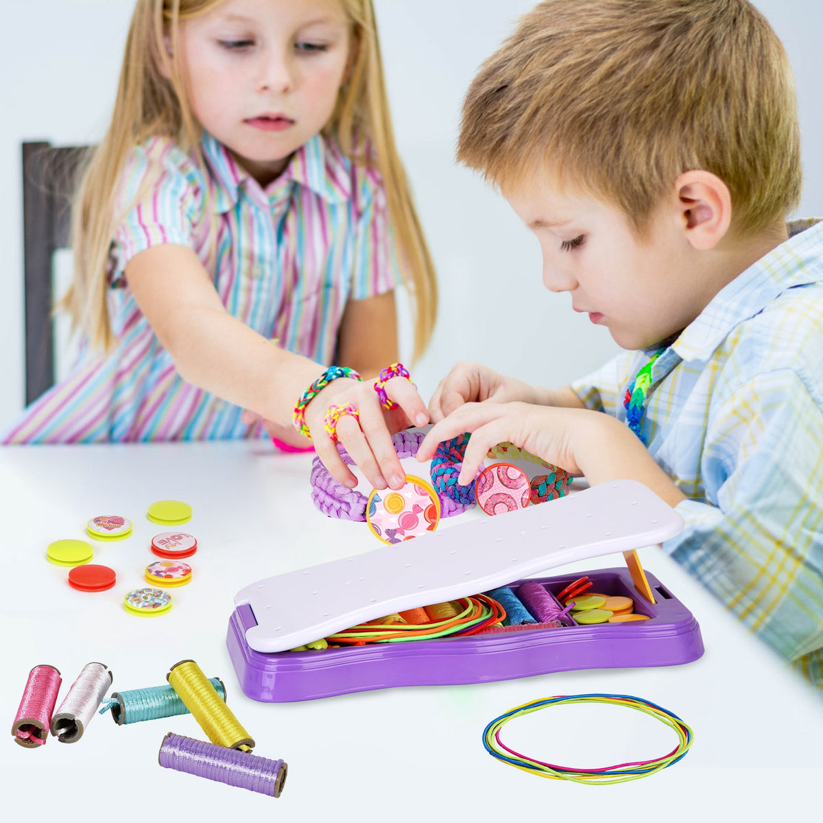 Bracelet Making Kit DIY Arts and Crafts Toys Kids Travel Activity Set Birthday Gifts For 6 7 8 9 10 11 12 Year Old Girls