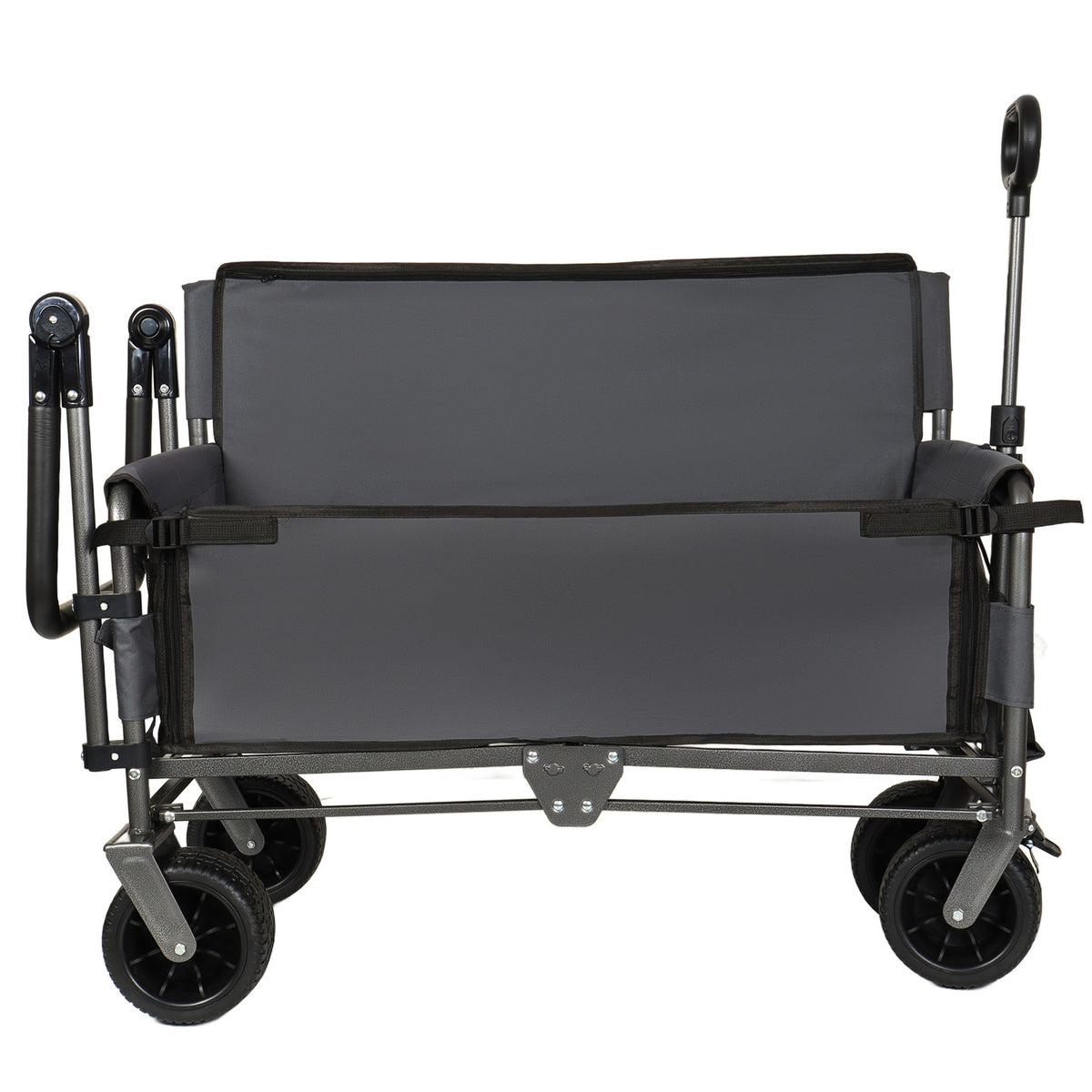 3-in-1 Folding Wagon Cart with Bench Seat Removable Canopy and Storage Collapsible Utility Wagon with Brakes 500lbs Capa