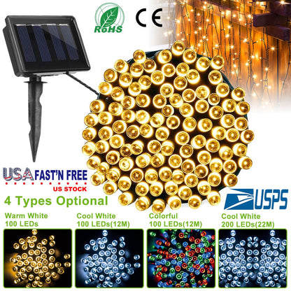 Solar String Lights 100 LED 40ft Outdoor Waterproof Fairy Lights