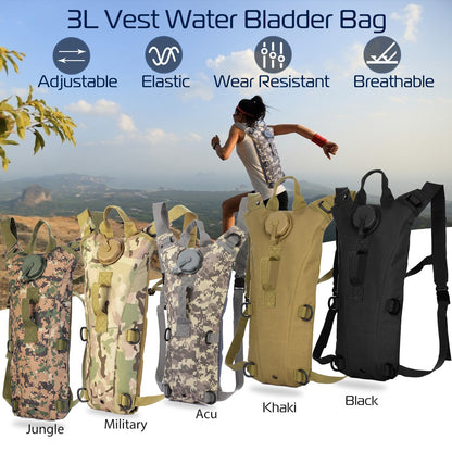 Tactical Hydration Pack with 3L Water Bladder