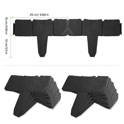 Plastic Garden Lawn Edging 20-Piece Cobblestone Effect