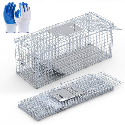 25.6" Humane Animal Trap Cage – Heavy-Duty Catch & Release