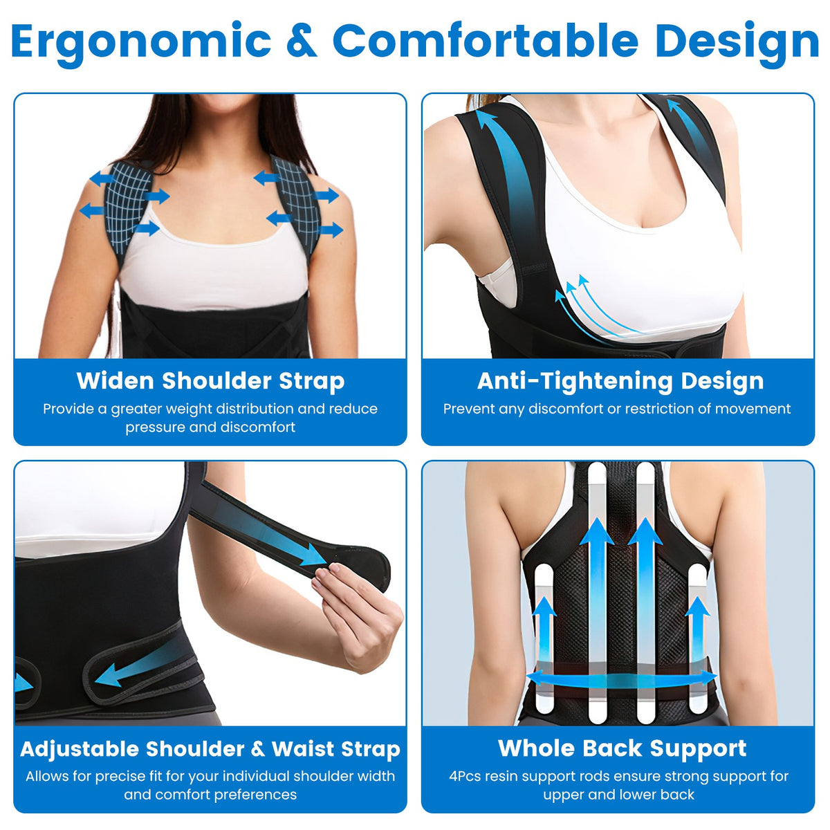Unisex Posture Support Brace for Daily Wear