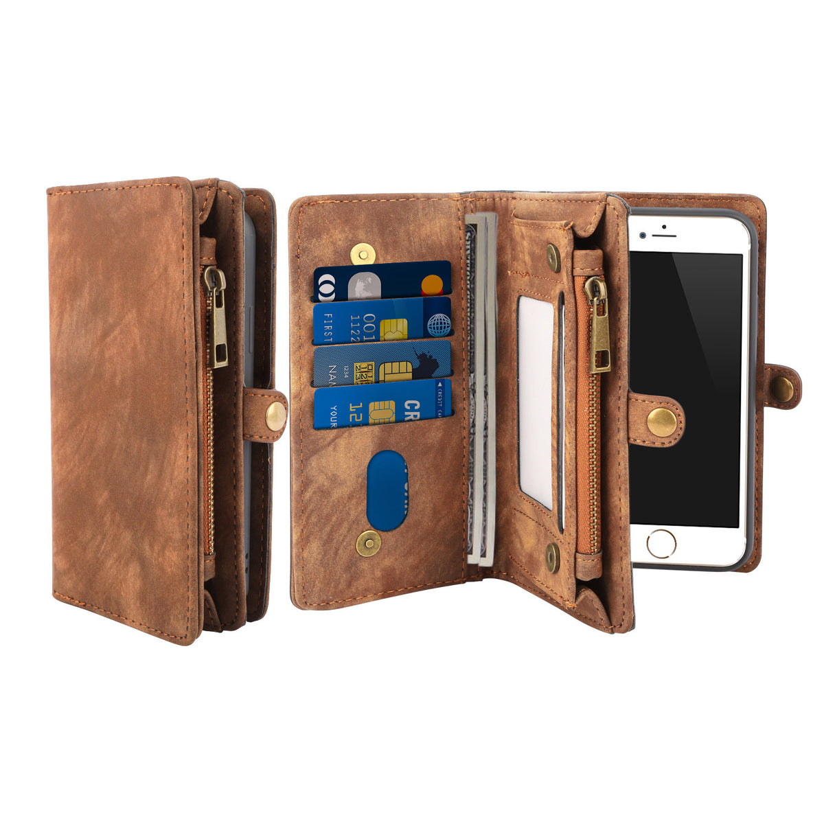 iPhone 6 Wallet Case with Detachable Magnetic Phone Holder
