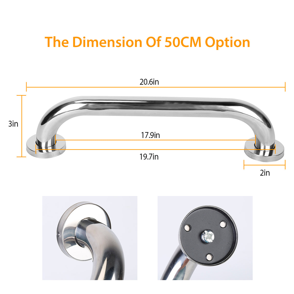 Stainless Steel Grab Bar 11.8in Safety Handle for Bathroom
