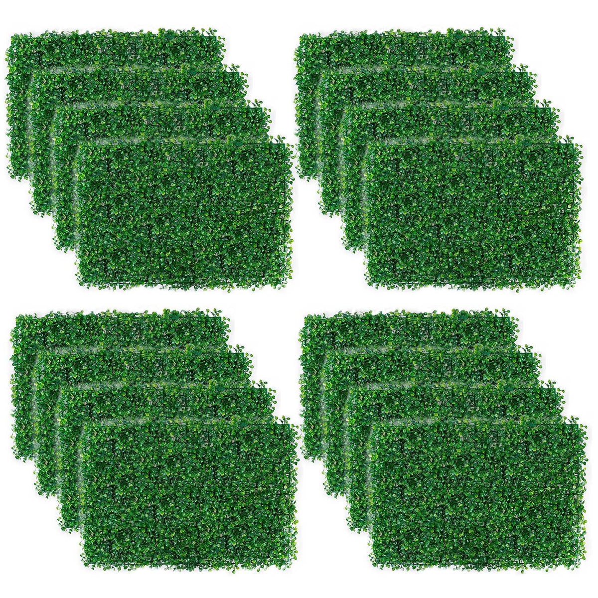 Artificial Boxwood Hedge Panels 23.6x15.75in - 12 Pack