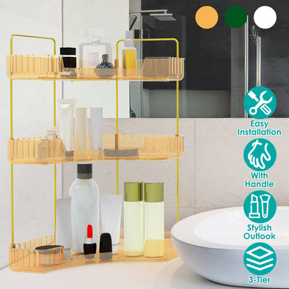 Bathroom Countertop Organizer 3 Tier Corner Makeup Storage Shelf Vanity Cosmetic Perfume Tray Clear Corner Rack for Bedroom Bathroom Kitchen