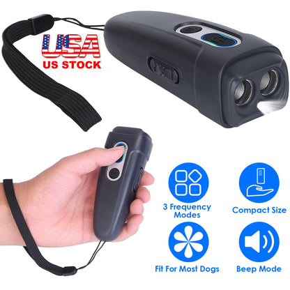 Ultrasonic Dog Barking Deterrent with LED Flashlight