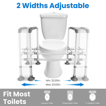 Adjustable Toilet Safety Rails for Elderly & Handicap