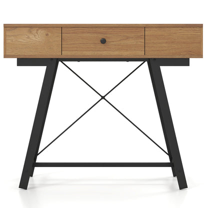 Vanity Desk with Flip Top Mirror and Power Outlets